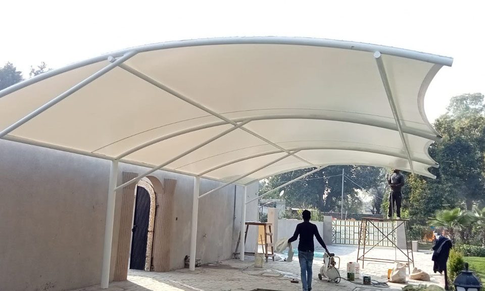 modern canopy, house exterior, patio design