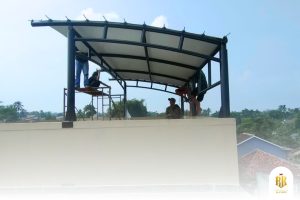 membrane canopy, modern architecture, depok