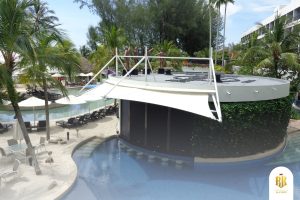 membrane canopy, modern architecture, depok
