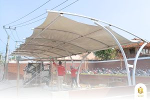 modern canopy, membrane structure, Melody Lake Gading Serpong