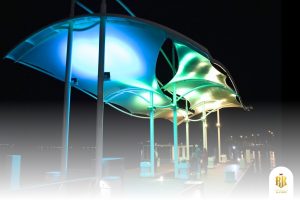 modern canopy, membrane structure, Melody Lake Gading Serpong