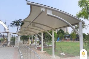 modern canopy, membrane structure, Melody Lake Gading Serpong