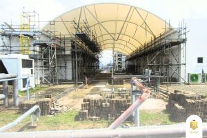 membrane canopy, modern architecture, depok