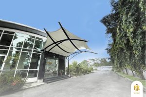 membrane canopy, modern architecture, depok