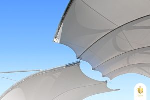 membrane canopy, modern architecture, depok