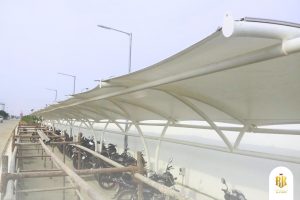 membrane canopy, modern architecture, depok