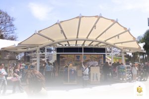 membrane canopy, modern architecture, depok