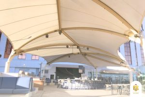 modern canopy, membrane structure, Melody Lake Gading Serpong