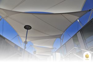 modern canopy, membrane structure, Melody Lake Gading Serpong