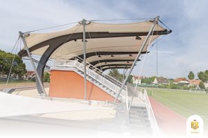 modern canopy, membrane structure, Melody Lake Gading Serpong