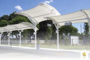 membrane canopy, modern architecture, depok