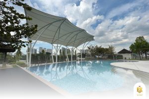 membrane canopy, modern architecture, depok