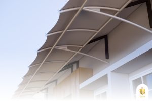 membrane canopy, modern architecture, depok