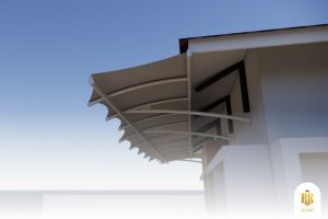 membrane canopy, modern architecture, depok