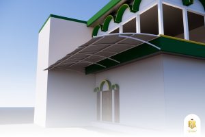 membrane canopy, modern architecture, depok