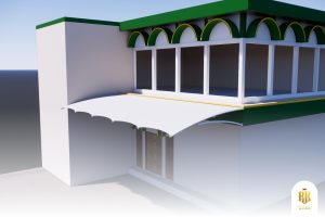 modern canopy, membrane structure, Melody Lake Gading Serpong