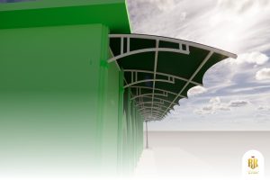 modern canopy, membrane structure, Melody Lake Gading Serpong