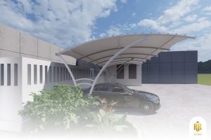 membrane canopy, modern architecture, depok