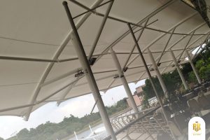 modern canopy, membrane structure, Melody Lake Gading Serpong