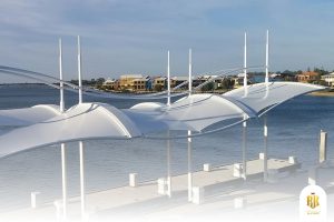 modern canopy, membrane structure, Melody Lake Gading Serpong