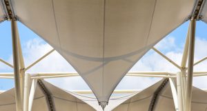 modern canopy, membrane structure, Melody Lake Gading Serpong