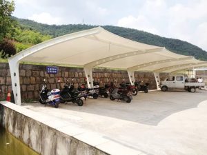 modern canopy, membrane structure, Melody Lake Gading Serpong