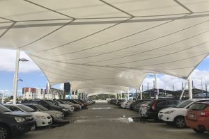 membrane canopy, modern architecture, depok